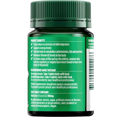 Nature's Own Vitamin B2 100mg 60 Tablets