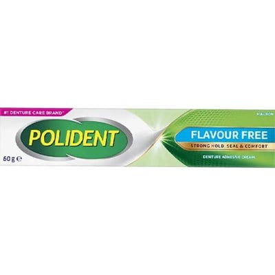 Polident Denture Adhesive Cream Flavour Free 60g