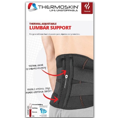 Thermoskin Adjustable Lumbar Support Black  Small/Medium