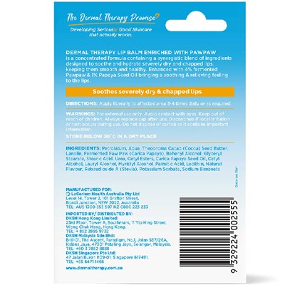 Dermal Therapy Lip Balm Paw Paw 10g