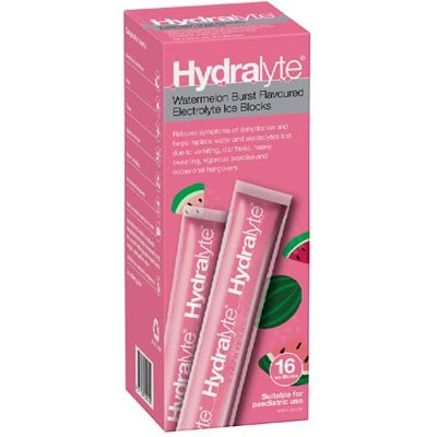 Hydralyte Ice Block Watermelon Burst 62.5mL x 16 pack