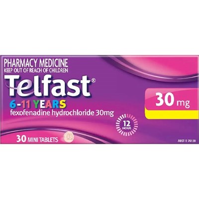 Telfast Kids 6-11 Years 30mg 30 Mini Tablets