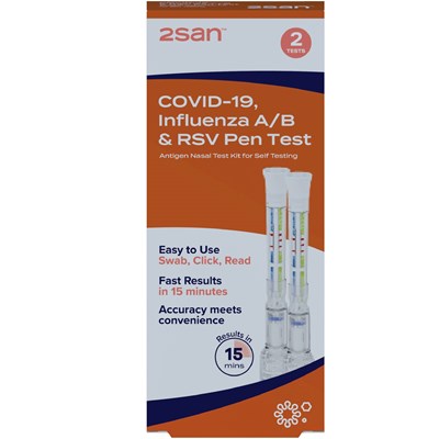 2SAN Covid-19, Influenza A/B and RSV Pen Test 2 Pack