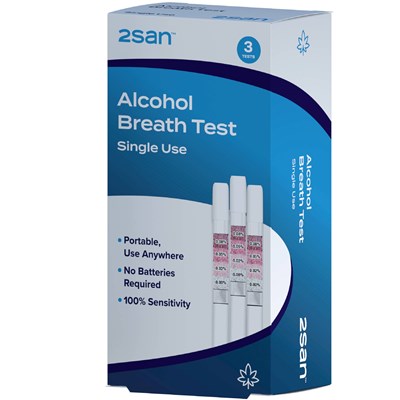2SAN Alcohol Breath Test (Single Use) 3 Pack