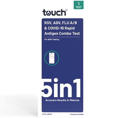 TouchBio 5in1 Rapid Antigen Test (RSV, ADV, Flu A/B and Covid-19 ) -Self Testing 1 Test