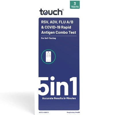 TouchBio 5in1 Rapid Antigen Test (RSV, ADV, Flu A/B and Covid-19 ) -Self Testing 3 Tests