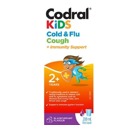 Codral Kids Cough, Cold & Flu Relief + Immunity Support 200mL