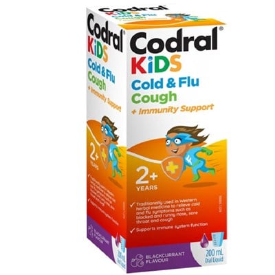 Codral Kids Cough, Cold & Flu Relief + Immunity Support 200mL