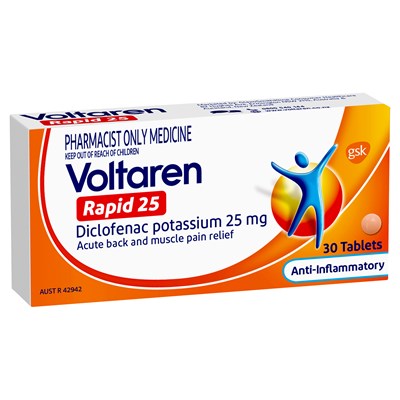 Voltaren Rapid (diclofenac potassium) 25mg Tablets 30