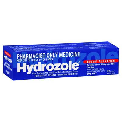 Hydrozole (hydrocortisone + clotrimazole) Broad Spectrum Anti-fungal and Anti-Inflammatory Cream 30g