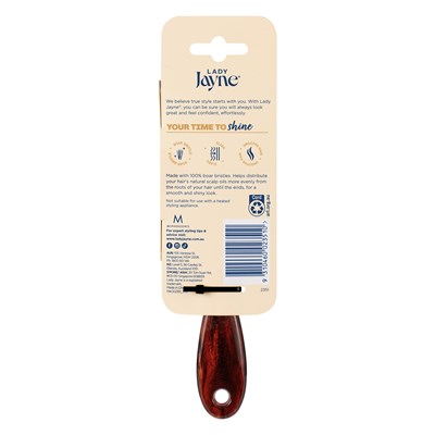 Lady Jayne Purse-Sized 100% Boar Bristle Pad Brush