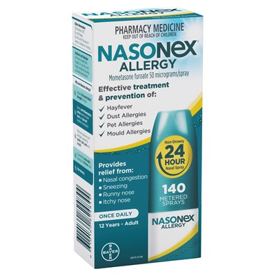 Nasonex Allergy Non-Drowsy 24 Hour Nasal Spray 140 Sprays