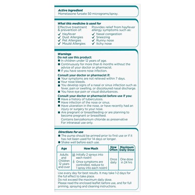 Nasonex Allergy Non-Drowsy 24 Hour Nasal Spray 140 Sprays