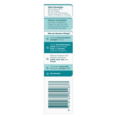 Nasonex Allergy Non-Drowsy 24 Hour Nasal Spray 65 Sprays