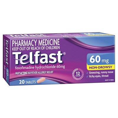 Telfast 60mg 20 Tablets