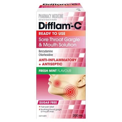 Difflam-C Ready To Use Sore Throat Gargle & Mouth Solution 200mL
