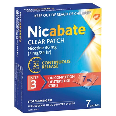 Nicabate Clear Patch 7mg 7 Pack