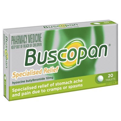 Buscopan (hyoscine butylbromide) 10mg Tablets 20
