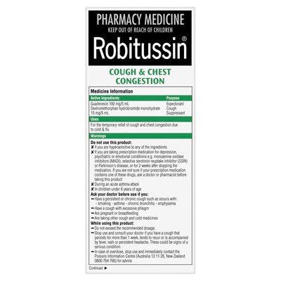 Robitussin Cough & Chest Congestion Liquid 200mL