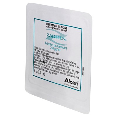 Zaditen Sterile Eye Drops 20 x 0.4mL pack