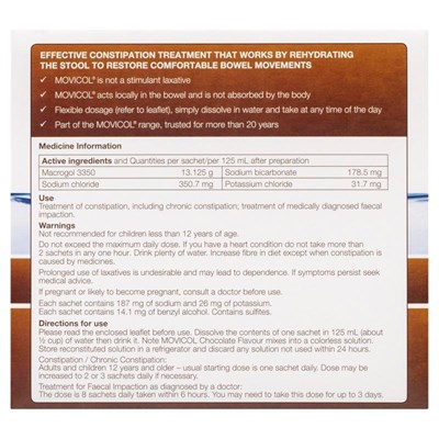 MOVICOL Chocolate Flavour Powder Sachet 13.9G x 30PK