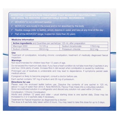 MOVICOL Flavour Free Sachets 13.125g 30pk