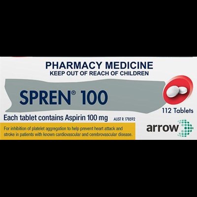 Spren Aspirin 100mg 112 Tablets