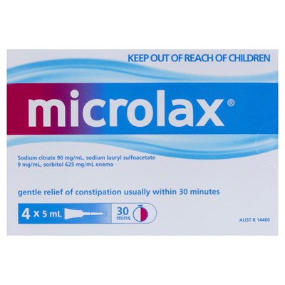 Microlax Enema 4 x 5mL Tubes