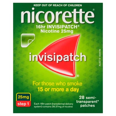 Nicorette 16hr Invisipatch Step 1 25mg 28 Pack