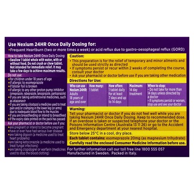 Nexium 24HR 20mg 14 Tablets