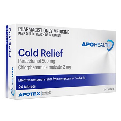 ApoHealth Cold Relief 500mg 24 Tablets