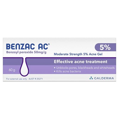 Benzac AC Moderate Strength 5% Acne Gel 60g