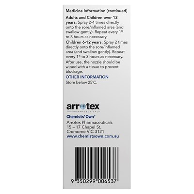 Chemists' Own Sore Throat Spray Forte 30mL