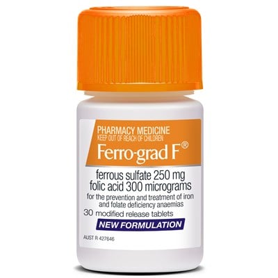 Ferro-grad F Iron & Folic Acid 30 Tablets