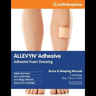 Allevyn Adhesive 7. 5cm x 7. 5cm 2 Pack
