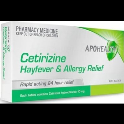 ApoHealth Cetirizine Hayfever & Allergy Relief (certizine hydrochloride) 10mg Tablets 50