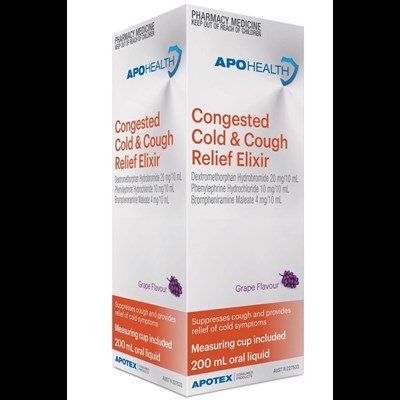 ApoHealth Congested Cold & Cough Relief Elixir 200mL
