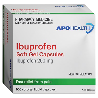 ApoHealth Ibuprofen 200mg 100 Soft Gel Capsules