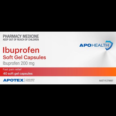 ApoHealth Ibuprofen 200mg 40 Soft Gel Capsules