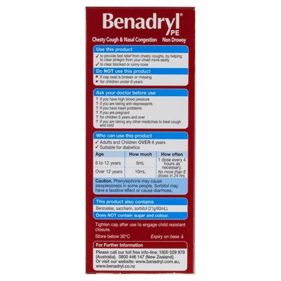 Benadryl PE Chesty Cough & Nasal Decongestant 200mL