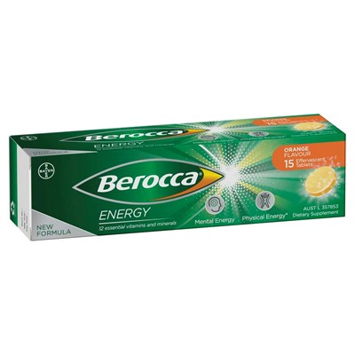 Berocca Vitamin B & C Orange Energy Effervescent 15 Tablets