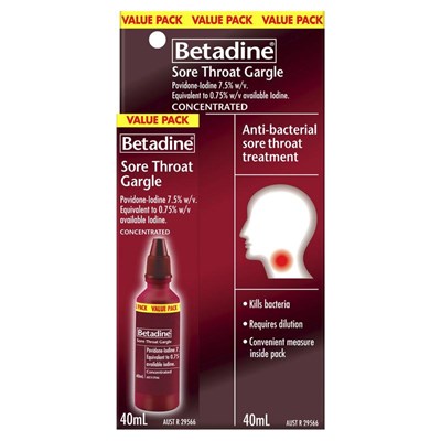 Betadine Sore Throat Gargle Concentrated 40mL