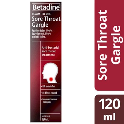 Betadine Ready to Use Sore Throat Gargle 120mL
