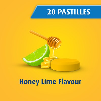 Bisolvon Dry (dextromethorphan hydrobromide monohydrate) 10.5mg Pastilles Honey Lime 20