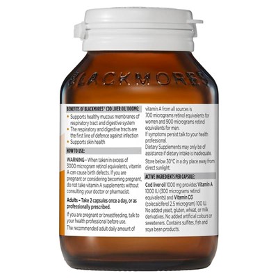 Blackmores Cod Liver Oil 1000mg 80 Caps