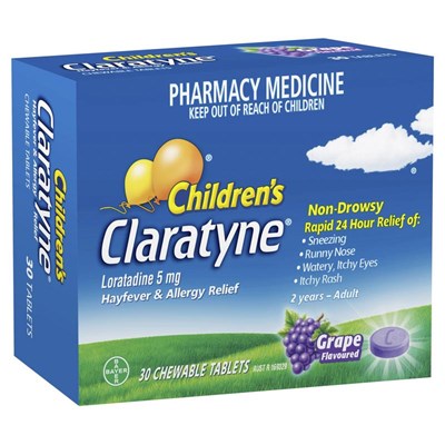 Claratyne Children's Grape 30 Chewable Tablets
