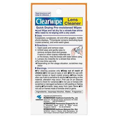 Clearwipe Lens Cleaner Value pack 40 Wipes
