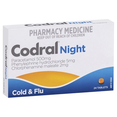 Codral PE Night Time 24 Tablets