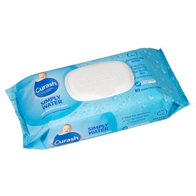 Curash Simply Water Baby Wipes 80pk