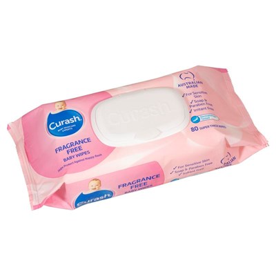 Curash Fragrance Free Baby Wipes 80pk
